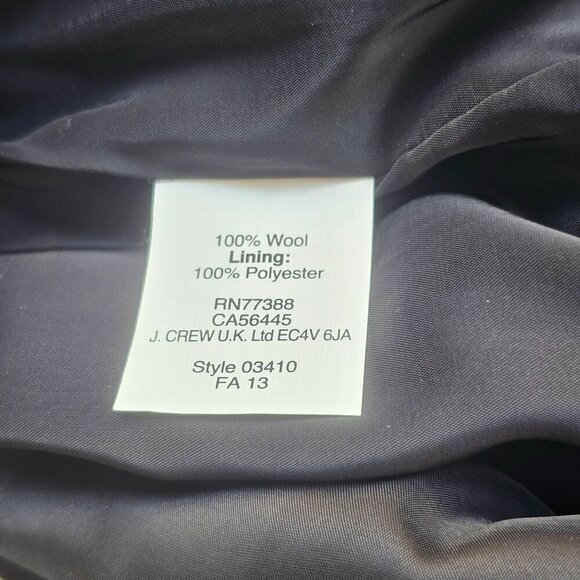 J Crew Black Wool A-Line Short Skirt Sz 8 Chevron Pattern Pocketed Front Panel - Picture 8 of 10